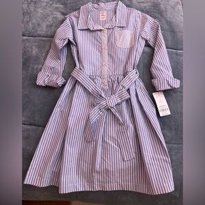 NWT - Carters kids / girls button down tie dress size 6/6x